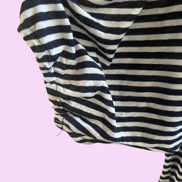 Torrid Blouse Womens 4 Blue White Peasant Style Short Split Sleeve Top - Picture 4 of 10